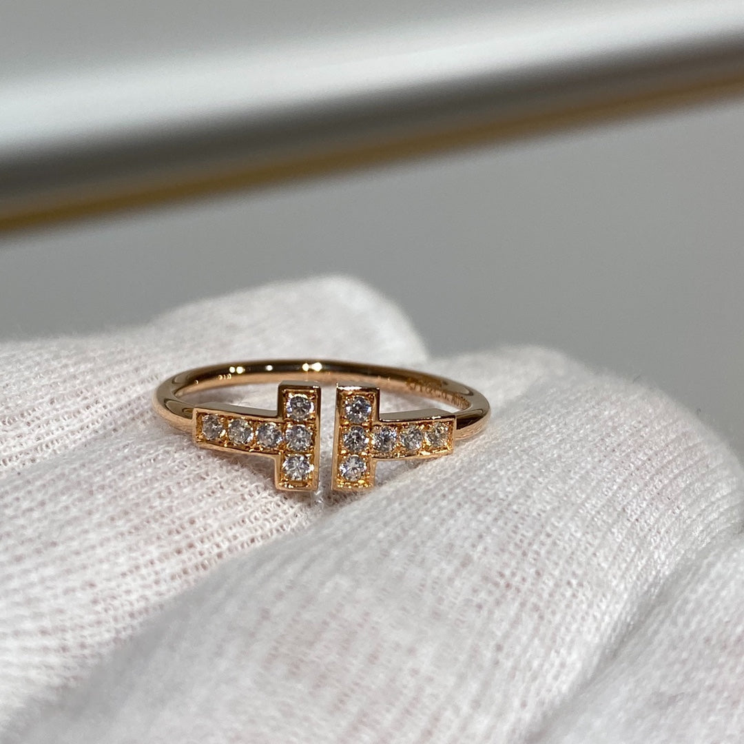 [⭐Luxery Jewels] WIRE RING DIAMOND PINK GOLD