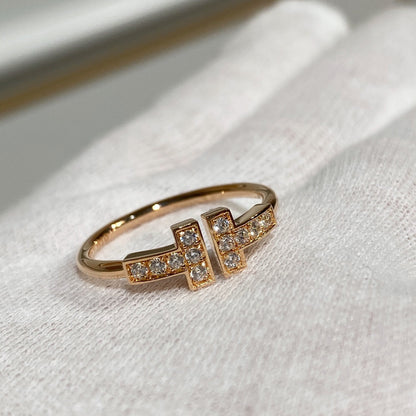 [⭐Luxery Jewels] WIRE RING DIAMOND PINK GOLD