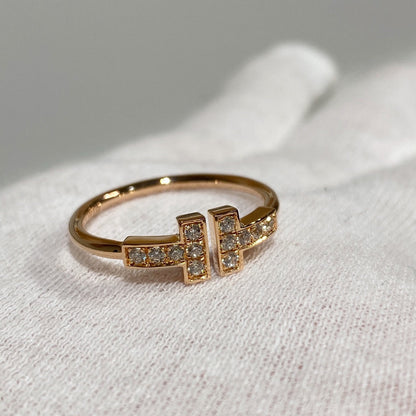 [⭐Luxery Jewels] WIRE RING DIAMOND PINK GOLD
