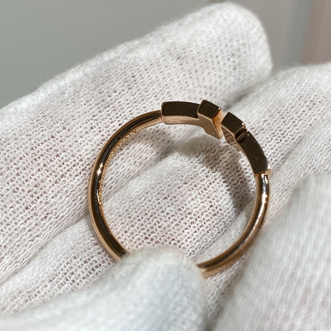 [⭐Luxery Jewels] WIRE RING DIAMOND PINK GOLD
