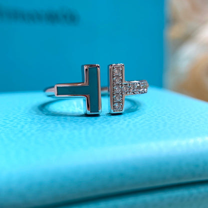 [⭐Luxery Jewels] DRAHT-TÜRKIS-DIAMANT-RING SILBER