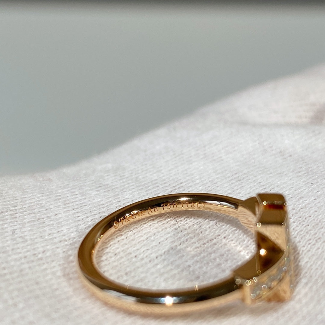 [⭐Luxery Jewels]T WIRE MOP DIAMOND RING PINK GOLD