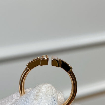 [⭐Luxery Jewels]T WIRE MOP DIAMOND RING PINK GOLD