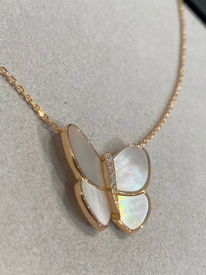[Luxery]BUTTERFLY GOLD MOP DIAMOND NECKLACE