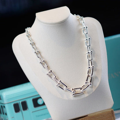 [⭐Luxery Jewels]ハードウェア リンク シルバーネックレス