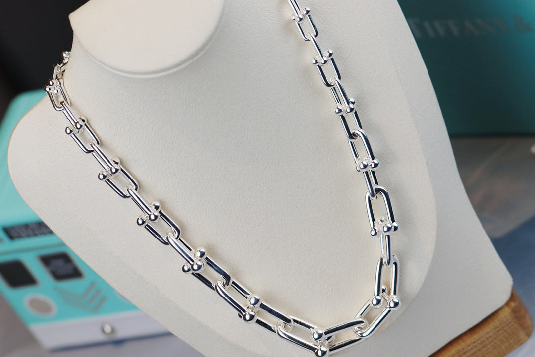 [⭐Luxery Jewels]ハードウェア リンク シルバーネックレス