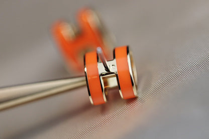 [Luxery]MINI POP H EARRINGS ORANGE