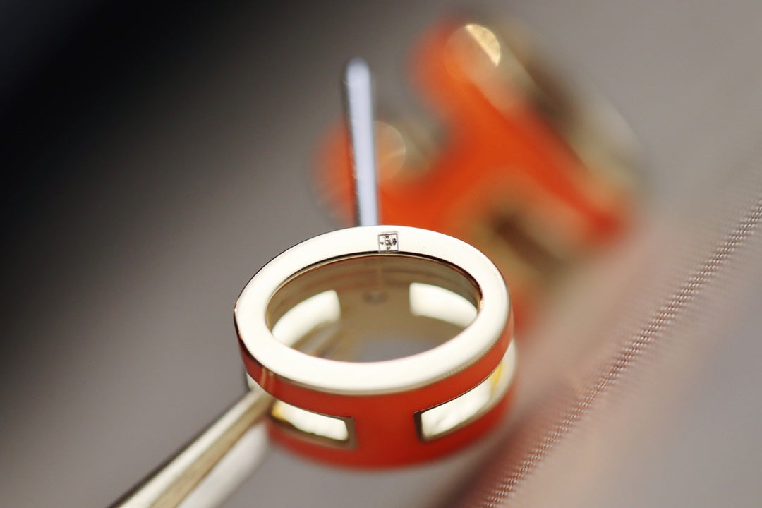 [Luxery]MINI POP H EARRINGS ORANGE