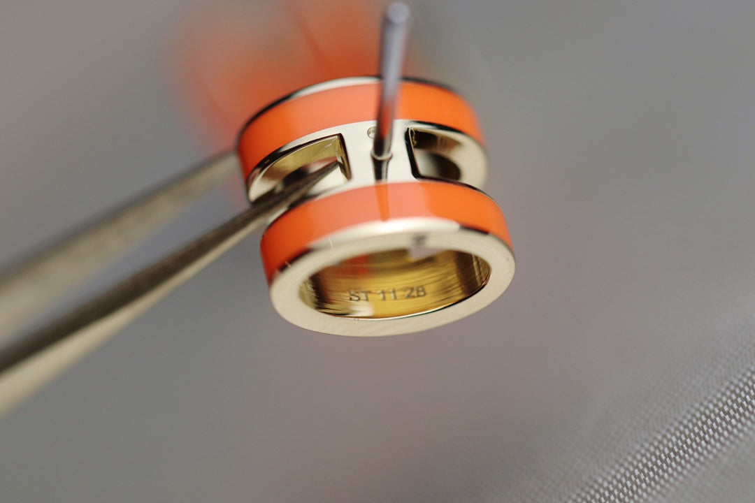 [Luxery]MINI POP H EARRINGS ORANGE