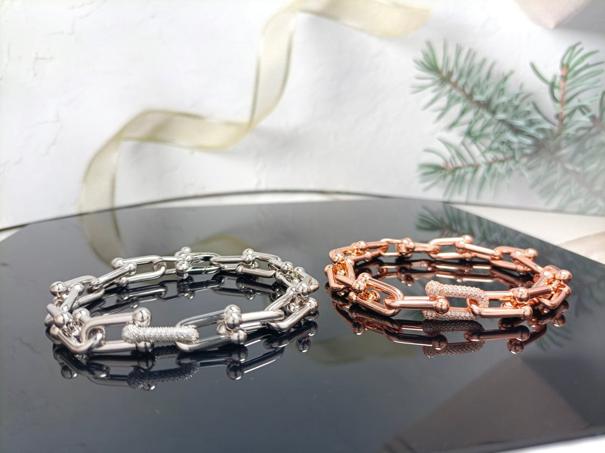 [⭐Luxery Jewels]HARDWEAR ARMBAND ROSÉGOLD UND SILBER DIAMANT