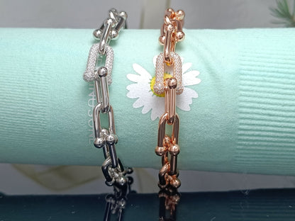 [⭐Luxery Jewels]HARDWEAR ARMBAND ROSÉGOLD UND SILBER DIAMANT