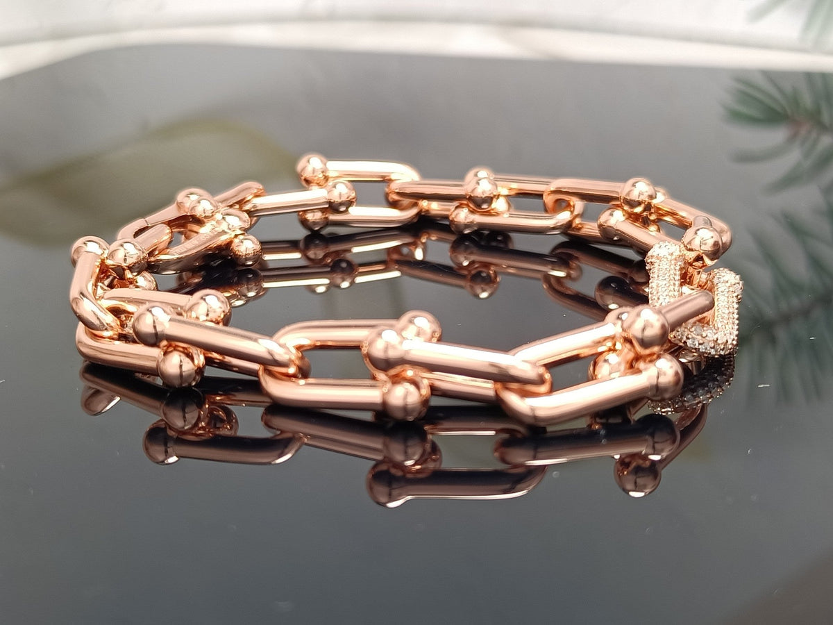 [⭐Luxery Jewels]HARDWEAR ARMBAND ROSÉGOLD UND SILBER DIAMANT