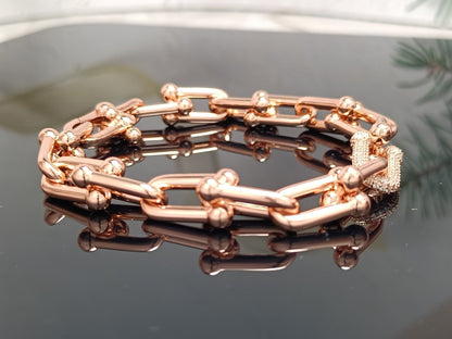 [⭐Luxery Jewels]HARDWEAR ARMBAND ROSÉGOLD UND SILBER DIAMANT