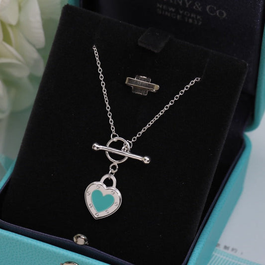 [⭐Luxery Jewels]DOUBLE HEART BLUE NECKLACE