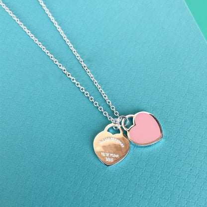 [⭐Luxery Jewels]ダブルハートペンダント シルバーネックレス