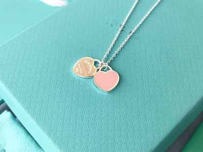 [⭐Luxery Jewels]ダブルハートペンダント シルバーネックレス
