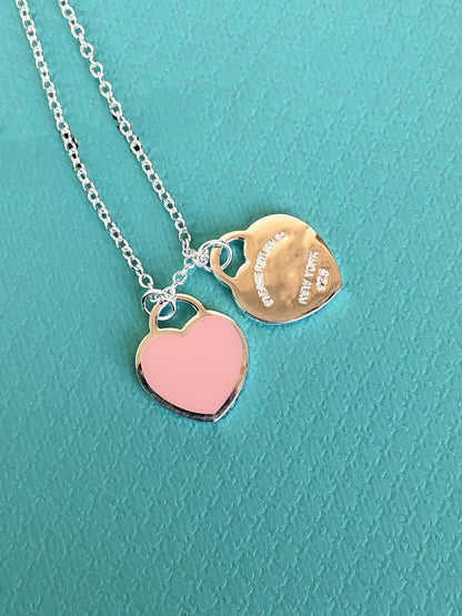 [⭐Luxery Jewels]ダブルハートペンダント シルバーネックレス