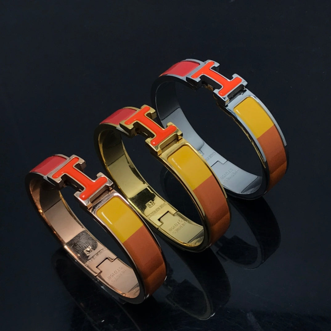[Luxery]H BRACELET ORANGE RAINBOW CERAMIC