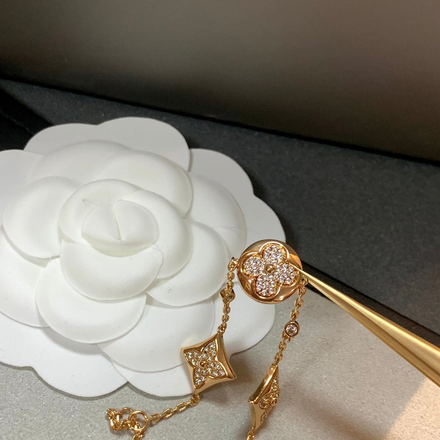 [Luxery]STAR AND SUN 4 MOTIFS GOLD DIAMONDS BRACELET
