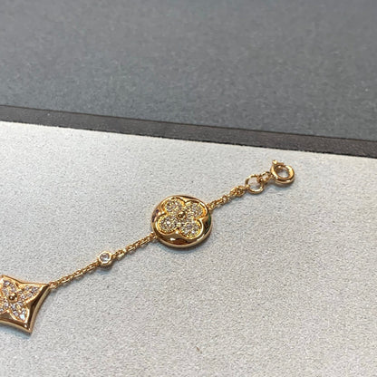 [Luxery]STAR AND SUN 4 MOTIFS GOLD DIAMONDS BRACELET