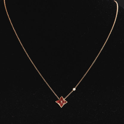 [Luxery]STAR NECKLACE PINK GOLD 1 DIAMOND