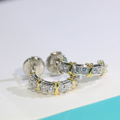 [⭐Luxery Jewels]トゥエンティ・ストーン・フープ・ゴールド・イヤリング
