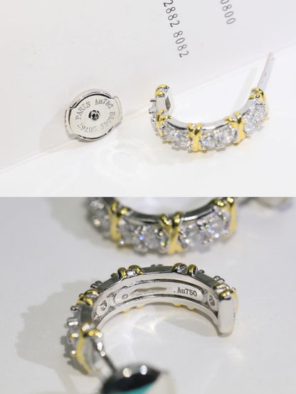 [⭐Luxery Jewels]トゥエンティ・ストーン・フープ・ゴールド・イヤリング