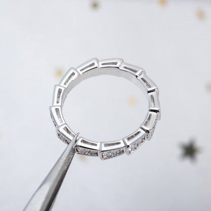 [⭐ラグジュアリー] セルペンティ リング シルバー ダイヤモンド パヴェ 3mm