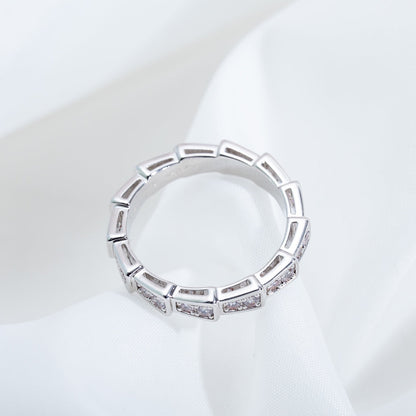 [⭐ラグジュアリー] セルペンティ リング シルバー ダイヤモンド パヴェ 3mm