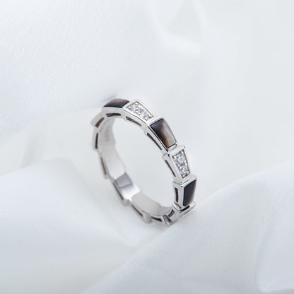 {
  "⭐Luxery": "セルペンティ リング シルバー ダイヤモンド ブラックマザーオブパール 3mm"
}