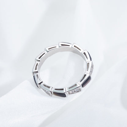 {
  "⭐Luxery": "セルペンティ リング シルバー ダイヤモンド ブラックマザーオブパール 3mm"
}