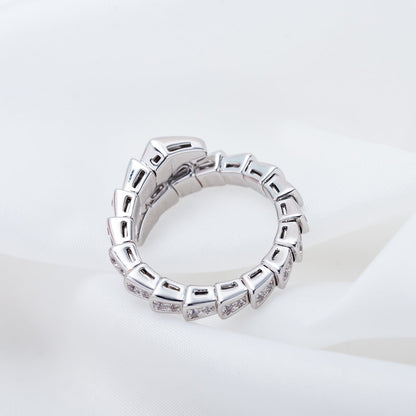 {
  "⭐Luxery": "【⭐ラグジュアリー】セルペンティ リング シルバー ダイヤモンド パヴェ 4mm"
}