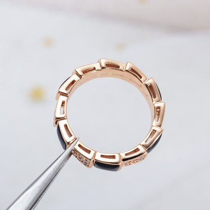[⭐ラグジュアリー] セルペンティ リング ピンクゴールド マザーオブパール ダイヤモンド パヴェ 4mm