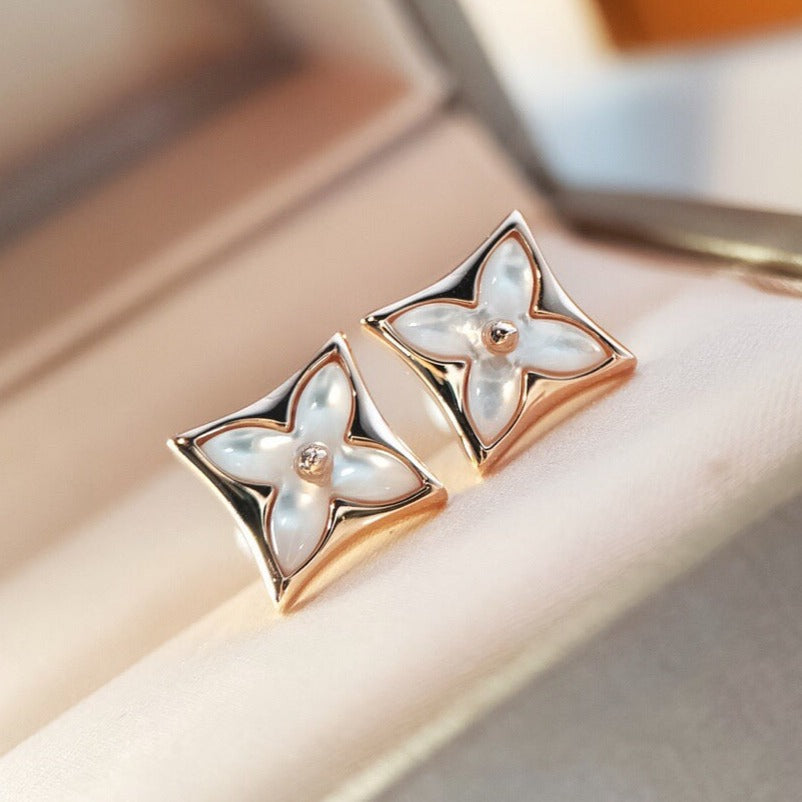 [Luxery]STAR MOP PINK GOLD EARRINGS