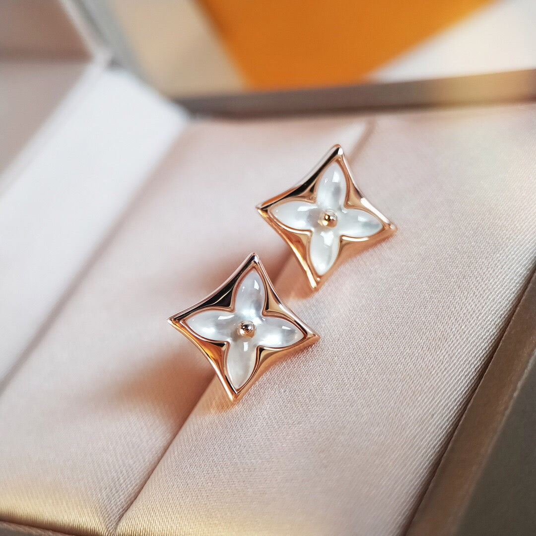 [Luxery]STAR MOP PINK GOLD EARRINGS