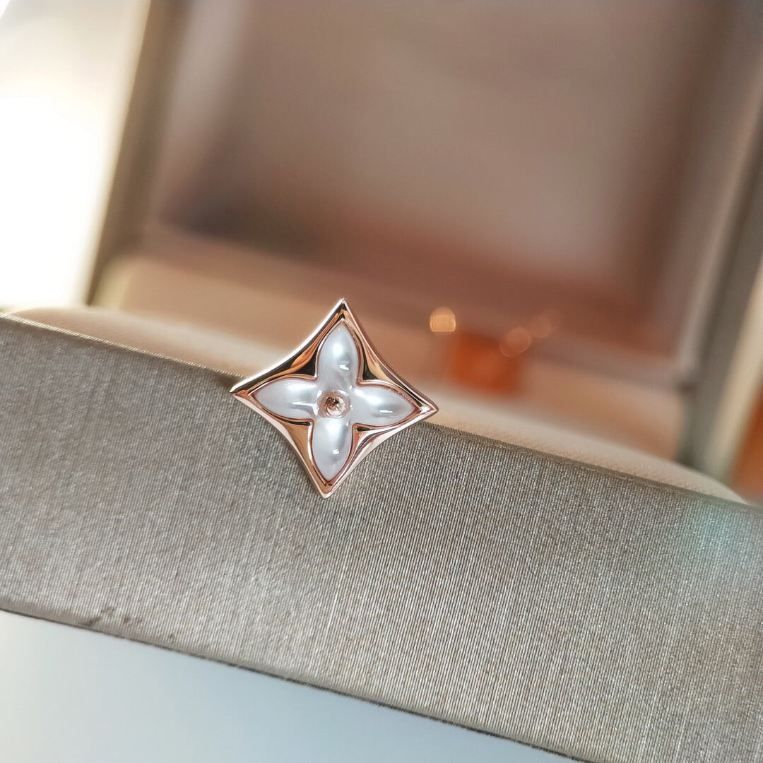 [Luxery]STAR MOP PINK GOLD EARRINGS