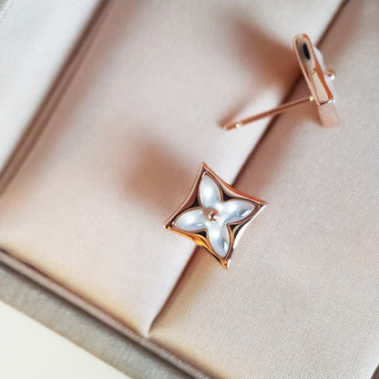 [Luxery]STAR MOP PINK GOLD EARRINGS