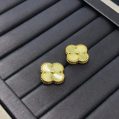 [Luxery]CLOVER MINI 9.5MM LASER EARRINGS