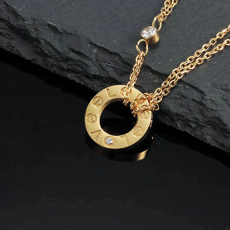 [Luxery]LOVE NECKLACE 16MM 2 DIAMONDS