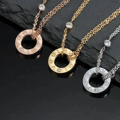 [Luxery]LOVE NECKLACE 16MM 2 DIAMONDS