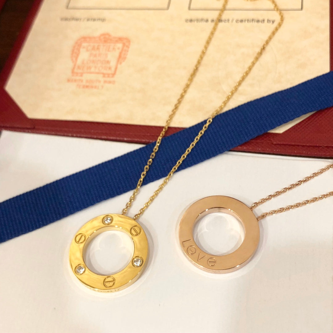 [Luxery]LOVE NECKLACE 16MM 3 DIAMONDS