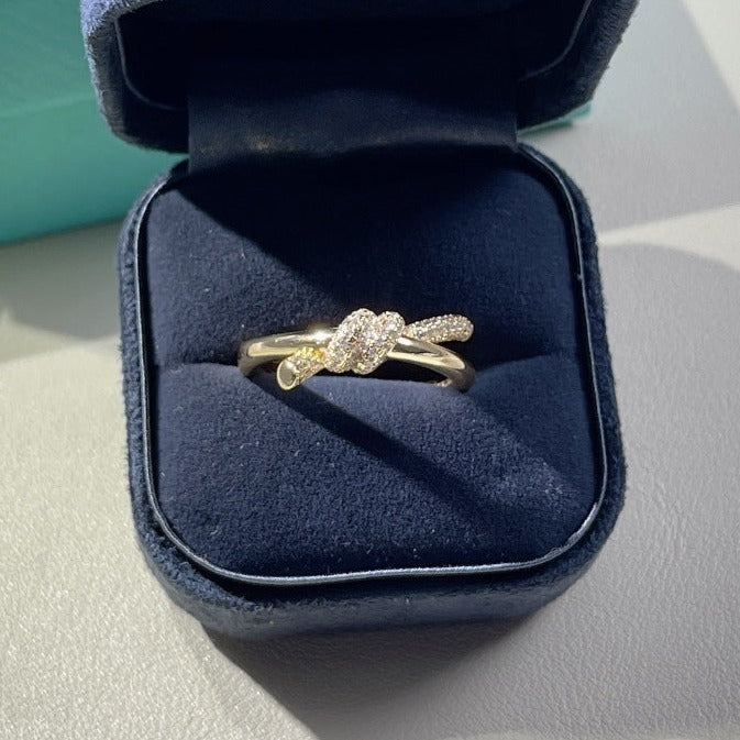 [⭐Luxery Jewels]ノットリング ダブルロウ ゴールド ダイヤモンド