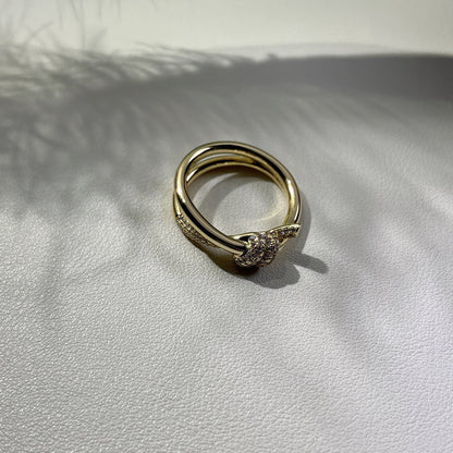 [⭐Luxery Jewels]ノットリング ダブルロウ ゴールド ダイヤモンド