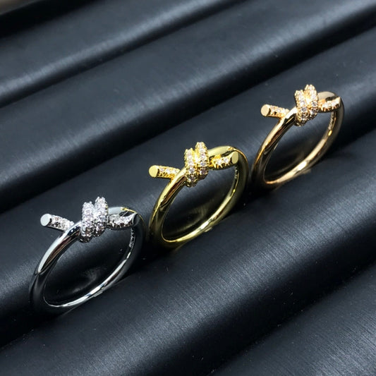 [⭐Luxery Jewels]KNOT RING 1.2MM DIAMOND
