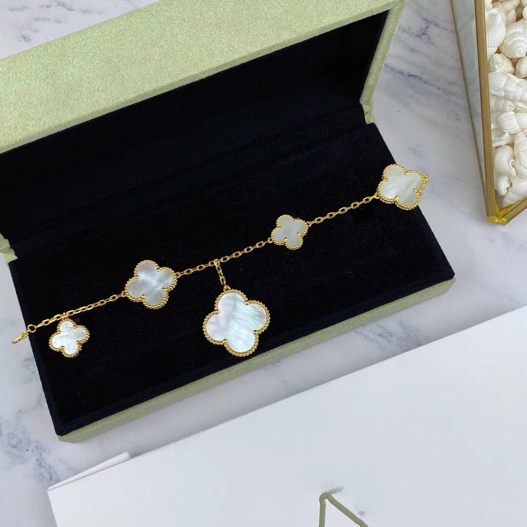 [Luxery]MAGIC CLOVER MOP GOLD BRACELET 5 MOTIFS
