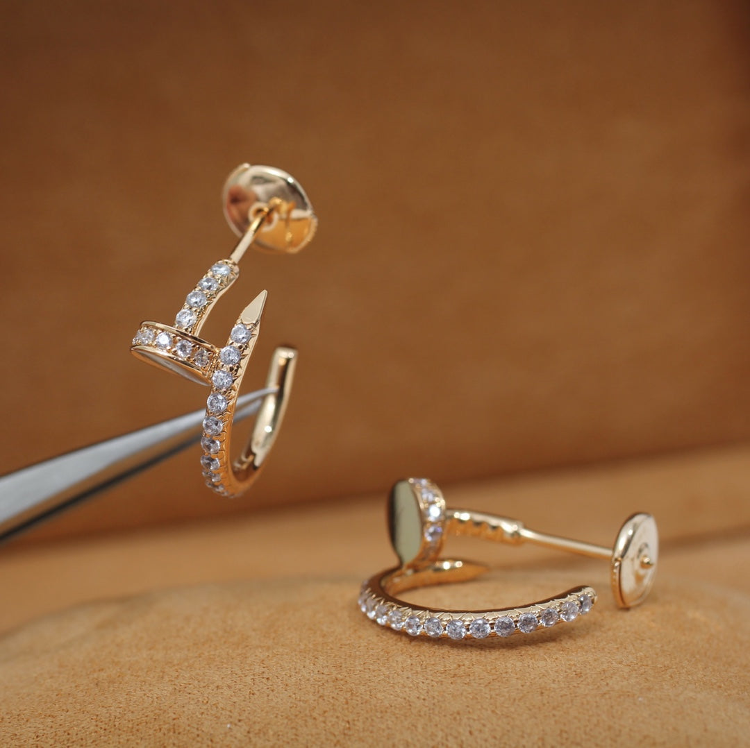 [Luxery]JUSTE EARRINGS 12.75MM PINK GOLD DIAMOND