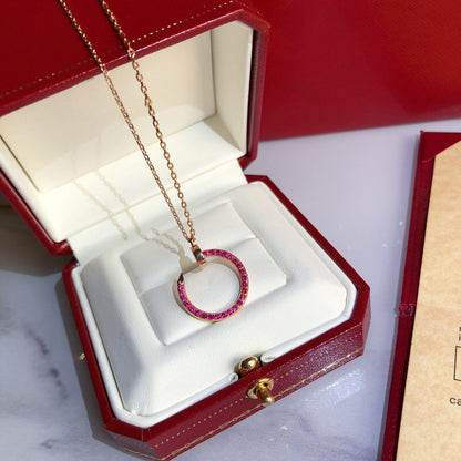 [Luxery]JUSTE NECKLACE GOLD RED DIAMONDS