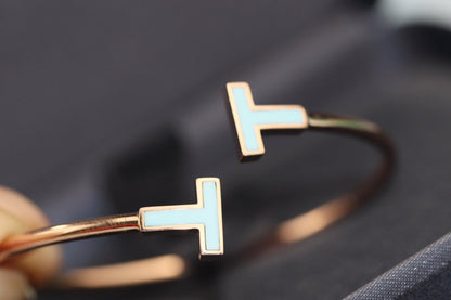 [⭐Luxery Jewels]T BRACELET 1.8MM TURQUOISE PINK GOLD