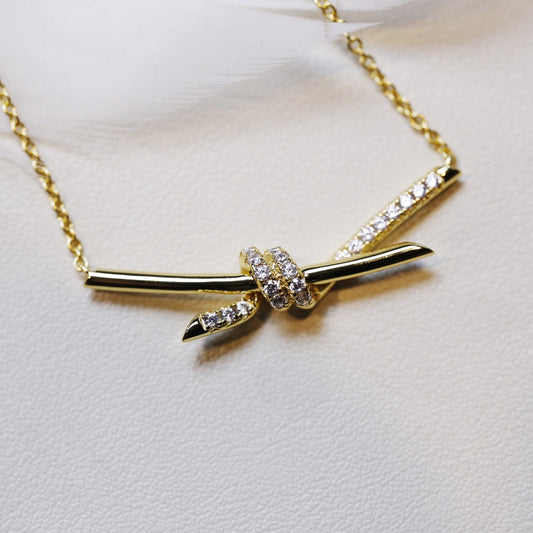 [⭐Luxery Jewels]KNOTEN-HALSKETTE GOLD DIAMANTEN