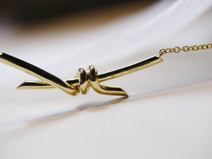 [⭐Luxery Jewels]KNOT NECKLACE GOLD DIAMONDS